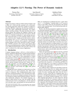 Adaptive LL(*) Parsing: The Power of Dynamic Analysis