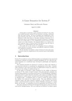 A Game Semantics for System P