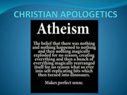 christian apologetics - Galilean Baptist Church