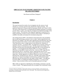 obstacles to economic growth in six pacific island countries