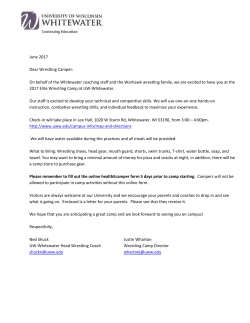 Pre-Camp Info - University of Wisconsin Whitewater