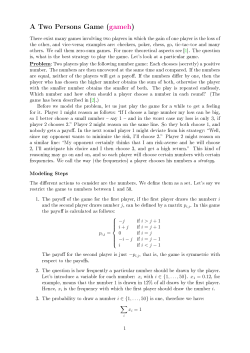 A Two Persons Game (gameh) - A Mathematical Modeling Language