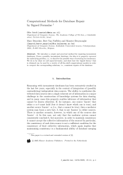 Computational Methods for Database Repair by Signed Formulae