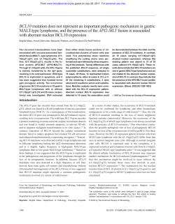 BCL10 mutation does not represent an important