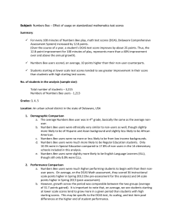 Summary: For every 100 minutes of Numbers Bee play, math test