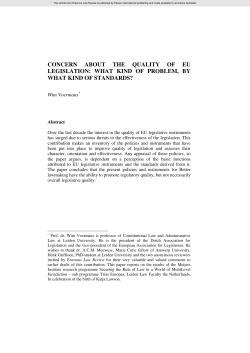 concern about the quality of eu legislation: what