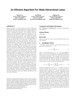 An Efficient Algorithm For Weak Hierarchical Lasso