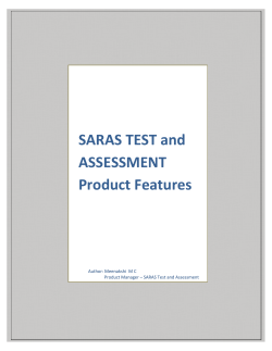 SARAS TEST and ASSESSMENT Product Features
