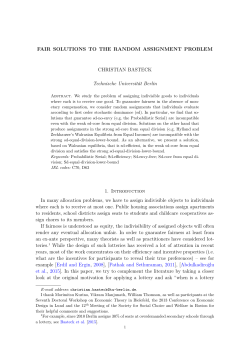 FAIR SOLUTIONS TO THE RANDOM ASSIGNMENT PROBLEM