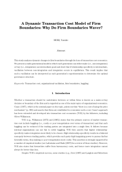A Dynamic Transaction Cost Model of Firm