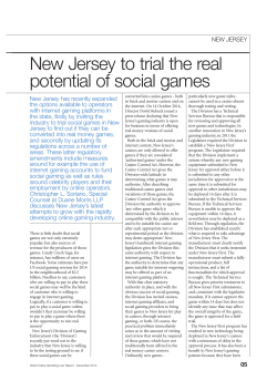 New Jersey to Trial the Real Potential of Social Games