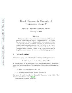 arXiv:math/0305412v1 [math.GR] 28 May 2003 Forest Diagrams for