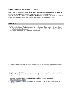 IGME-230 Exam #1 Study Guide Name Due: Tuesday, March 7th