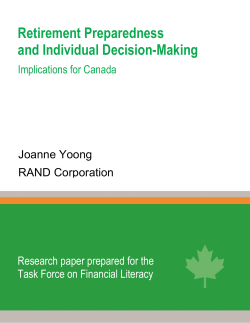 Retirement Preparedness and Individual Decision