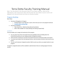 Terra Dotta Faculty Training Manual
