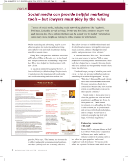 Social media can provide helpful marketing tools &ndash; but lawyers must