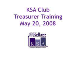 Club Treasurer - Kellogg School of Management