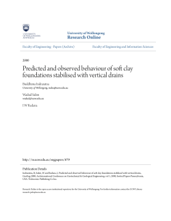Predicted and observed behaviour of soft clay