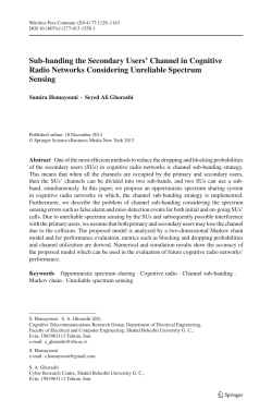 Sub-banding the Secondary Users` Channel in Cognitive Radio