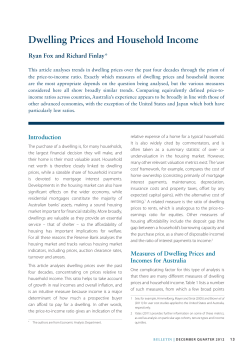 Dwelling Prices and Household Income