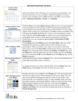 Microsoft Power Point Handout