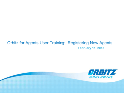 Orbitz for Agents User Training: Registering