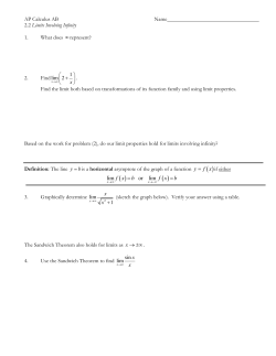 2.2 Limits Involving Infinity