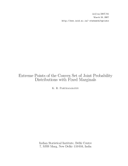 Extreme Points of the Convex Set of Joint Probability Distributions