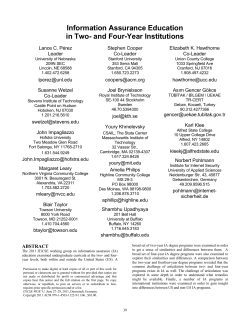 Information Assurance Education in Two- and Four
