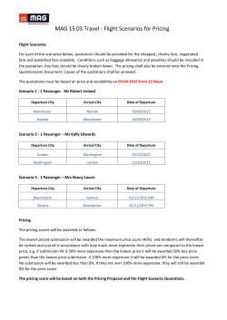 MAG 15 03 Travel - Flight Scenarios for Pricing Flight Scenarios For