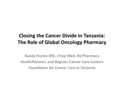 Global Oncology Pharmacy - Foundation for Cancer Care in Tanzania