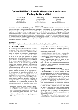 Optimal RANSAC - Towards a Repeatable Algorithm for Finding the