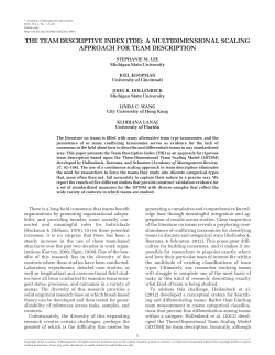 the team descriptive index (tdi): a