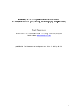 Prehistory of the concept of mathematical structure