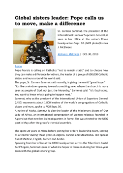 Global sisters leader: Pope calls us to move, make a difference