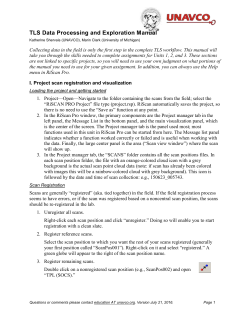 TLS Data Processing and Exploration Manual