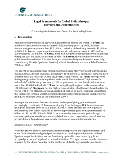 Legal Framework for Global Philanthropy: Barriers and Opportunities