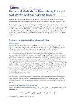 Numerical Methods for Determining Principal