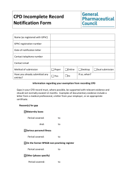 CPD Incomplete Record Notification Form