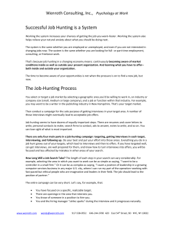Systematic Job Search - A Method to the Madness