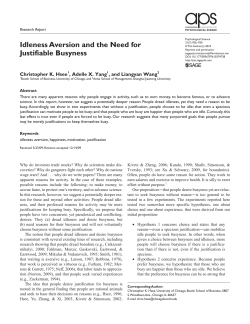 Idleness Aversion and the Need for Justifiable Busyness