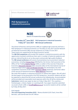 PhD Symposium in Industrial Economics