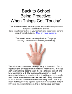 Back to School Sensory Strategies Touch