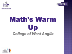 Maths Warm Up Week 1 Slide to be printed