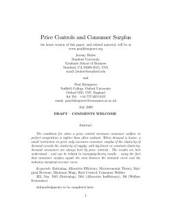 Price Controls and Consumer Surplus