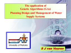 (GAs) Planning Design and Management of Water Supply