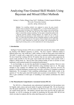 Analyzing fine-grained skill models using bayesian