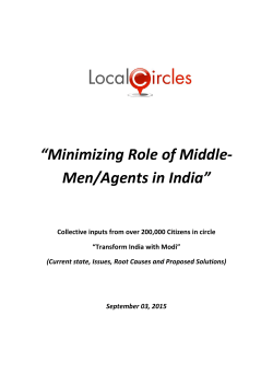 Minimizing Role of Middle- Men/Agents in India