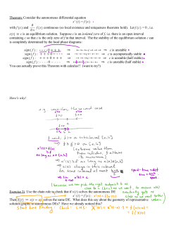 Theorem: Consider the autonomous differential