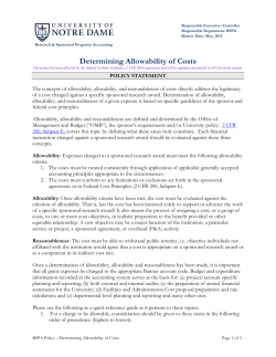 Determining Allowability of Costs